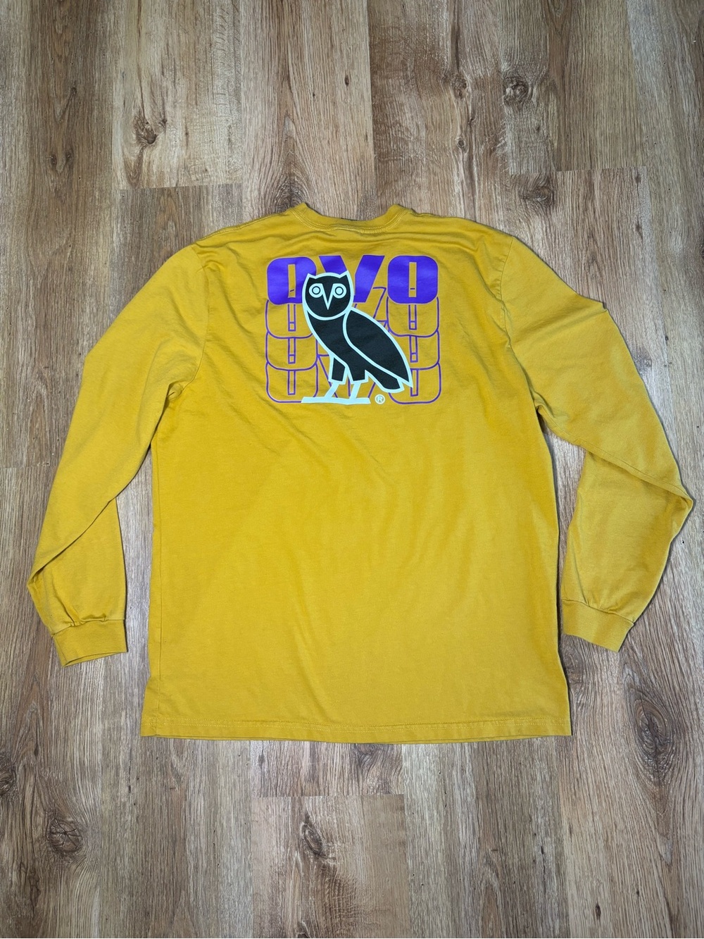 OVO Men’s Long Sleeve Graphic Shirt Yellow